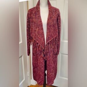 🍀LUCKY BRAND🍀ROCKIN FRINGE DUSTER CARDI🍀